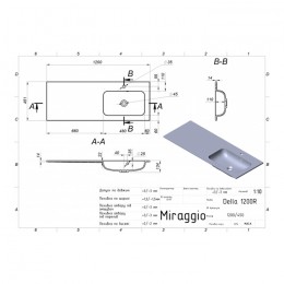 Тумба KAST ARTEMIDA 120 см під пральну машину з раковиною Della (ПРАВА)