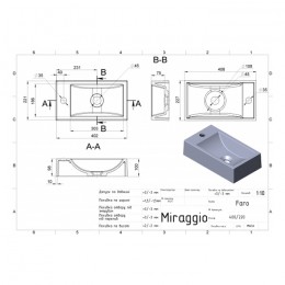 Тумба KAST DAFNA 40 см з раковиною FARO (ЛІВА)