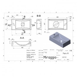 Тумба KAST DAFNA 40 см з раковиною FARO (ПРАВА)
