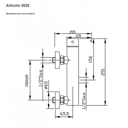 GABOLI HEOS Змішувач для душу 3025