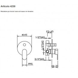 GABOLI MЇA Змішувач прихованого монтажу на два виходи 4230