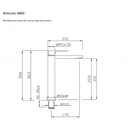 GABOLI STORM Змішувач для раковини на стільницю 4403